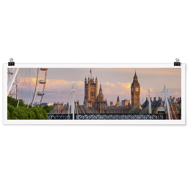 Poster skyline Palazzo di Westminster Londra