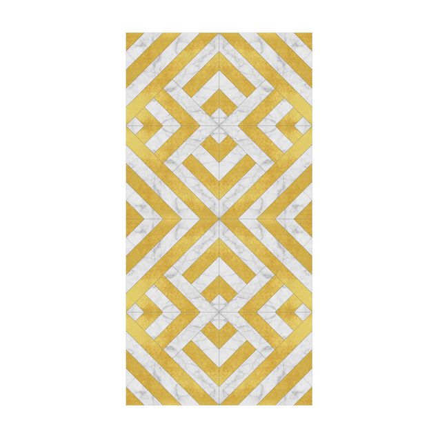 tappeto oro Mix di piastrelle geometriche Art Déco in marmo dorato