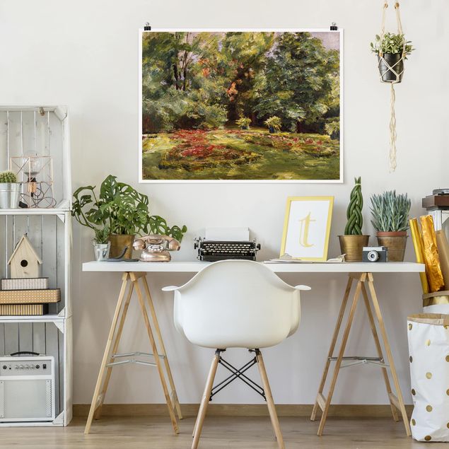 Quadro paesaggio Max Liebermann - Terrazza fiorita di Wannseegarten