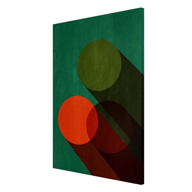 Riproduzioni quadri Forme astratte - Cerchi in verde e rosso