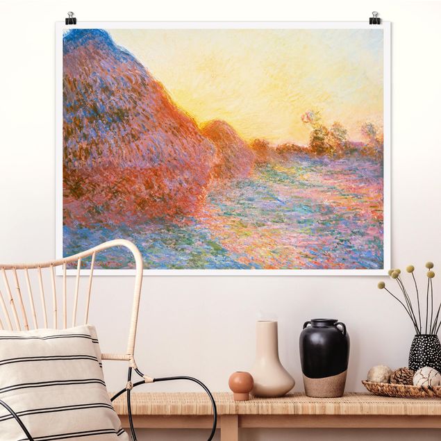 Stampe quadri famosi Claude Monet - Un pagliaio alla luce del sole