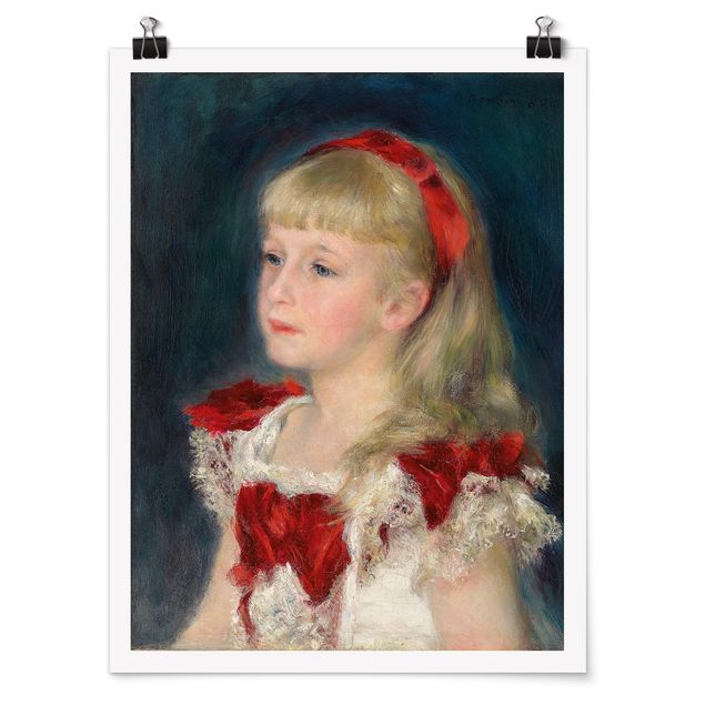 Quadri moderni per arredamento Auguste Renoir - Mademoiselle Grimprel con nastro rosso