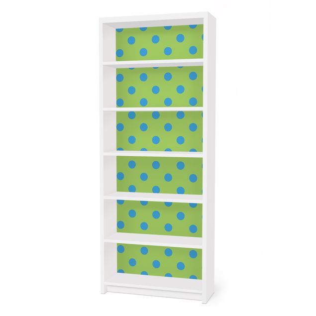 Pellicole adesive per mobili libreria Billy IKEA No.DS92 Disegno à pois Girly Verde