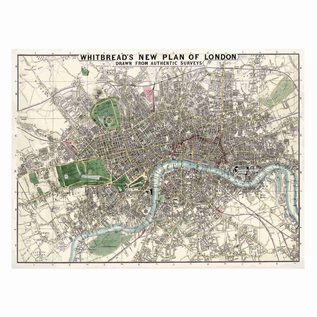 Lavagne magnetiche con architettura e skylines Mappa vintage Londra
