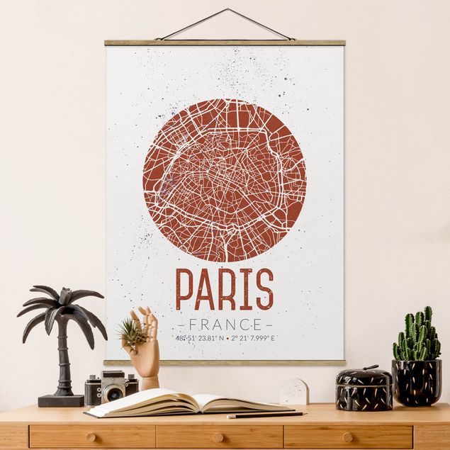 Quadri Parigi Mappa della città di Parigi - Retrò