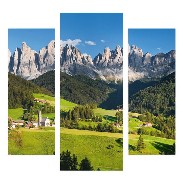 Quadri montagna Odle in Alto Adige