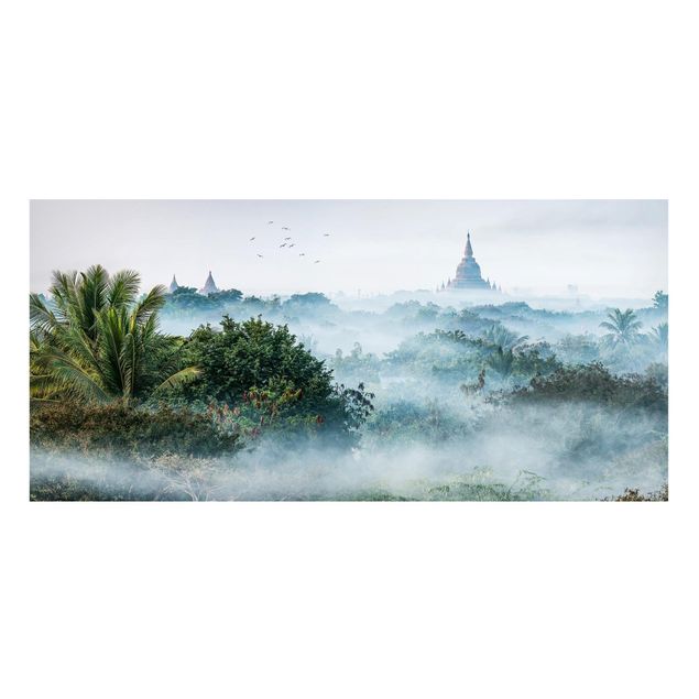 Quadri con paesaggio Nebbia mattutina sulla giungla di Bagan