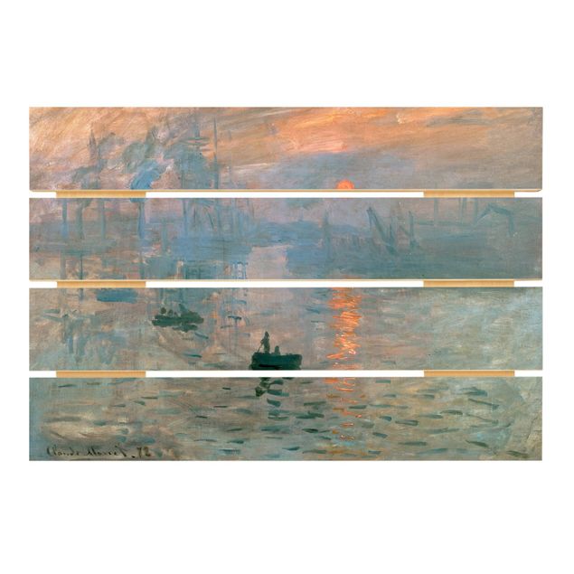 Quadri in legno con paesaggio Claude Monet - Impressione (alba)