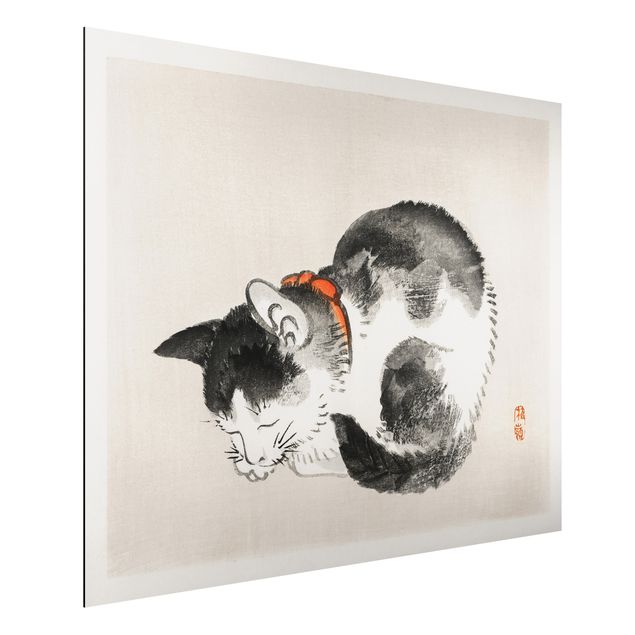 Quadri gatto Disegno vintage asiatico gatto addormentato