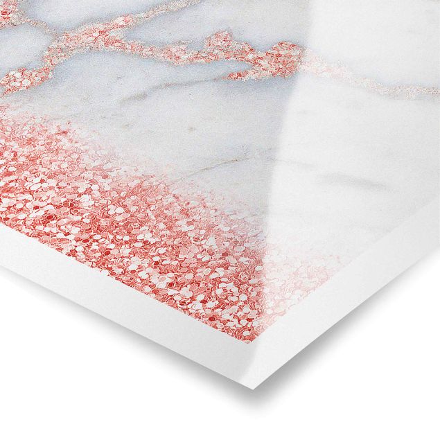 Stampe Effetto marmo con coriandoli rosa