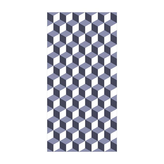 tappeto bagno viola Mix di piastrelle geometriche Cubi Viola