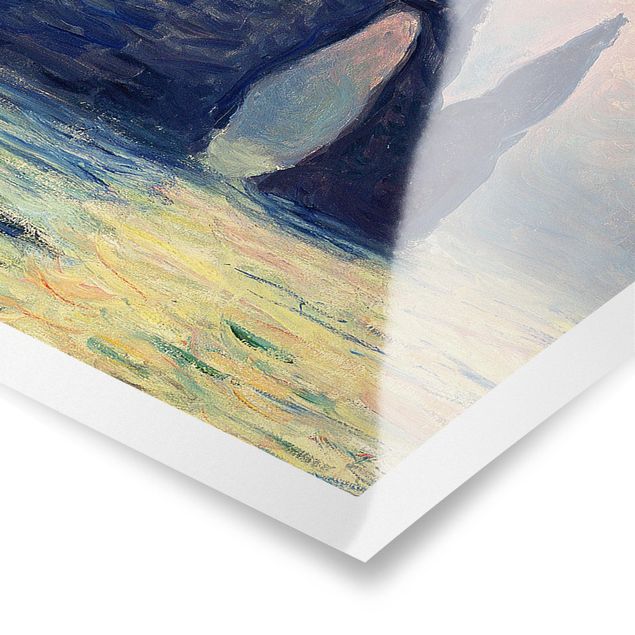 Poster con spiaggia Claude Monet - La scogliera, Étretat, tramonto