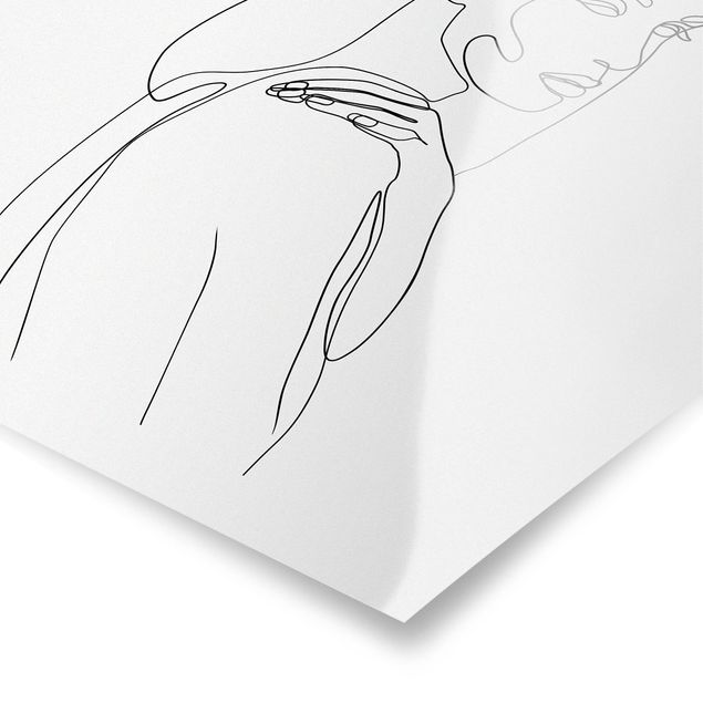 Poster bianco e nero Line Art - Donna spalla Bianco e Nero