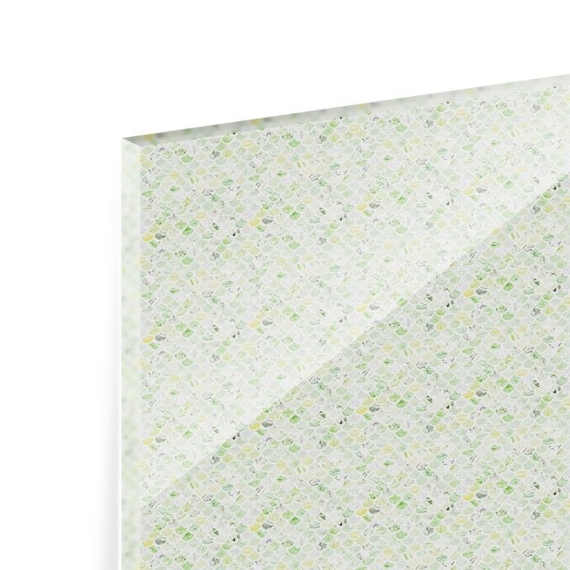 Paraschizzi in vetro - Trama di marmo in verde primavera - Formato orizzontale 3:2