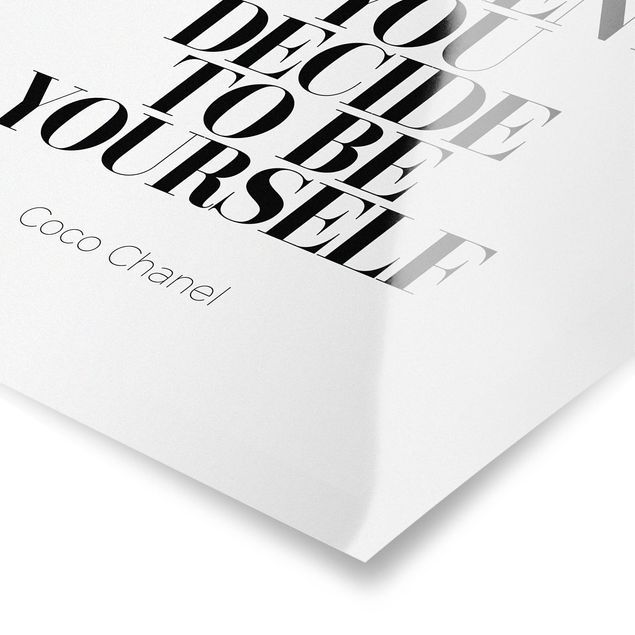 Poster Be Yourself Coco Chanel