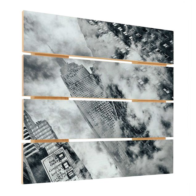 Stampa su legno - Facciata Della Empire State Building - Quadrato 1:1