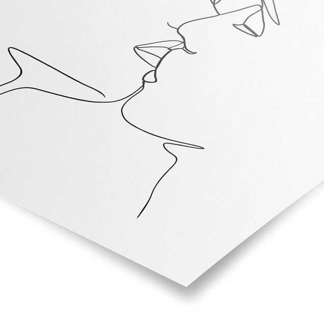 Quadri in bianco e nero Line Art - Facce da bacio Bianco e Nero