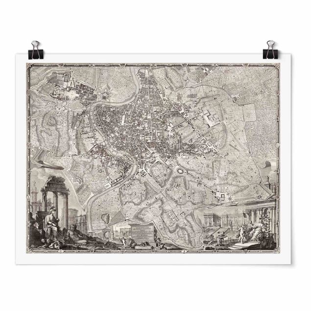 Quadri mappamondo Mappa vintage Roma
