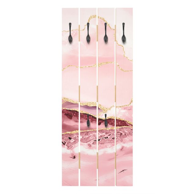 Appendiabiti pannello rosa Estratto Monti rosa con Golden Lines