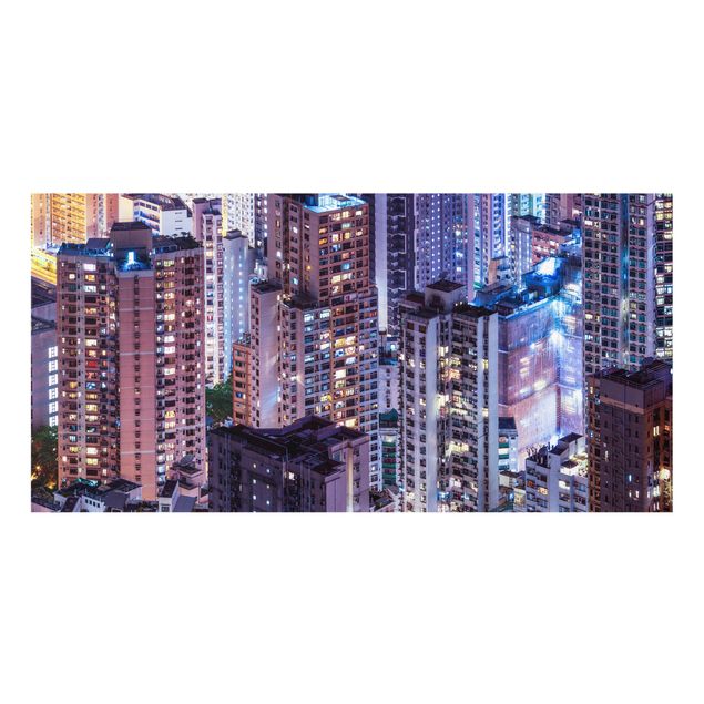 Paraschizzi in vetro - Mare di luci di Hong kong - Formato orizzontale 2:1