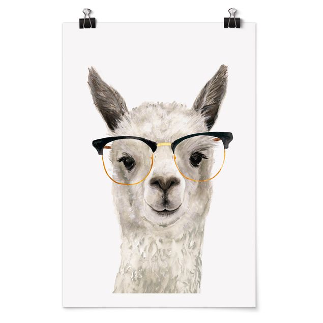 Poster con animali Hip Lama con occhiali I