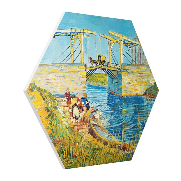 Riproduzioni quadri famosi Vincent van Gogh - Il ponte levatoio di Arles con un gruppo di lavandaie