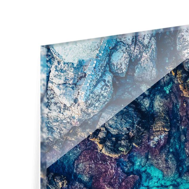 Paraschizzi in vetro - Top View costa rocciosa colorata - Quadrato 1:1