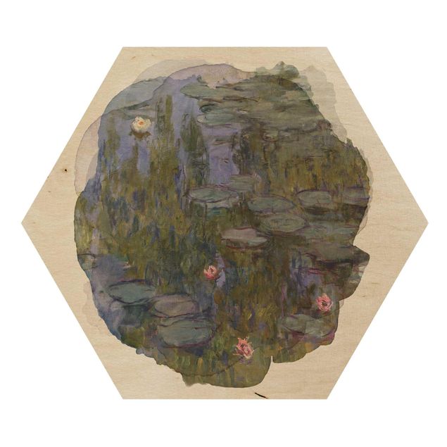 Quadri in legno con paesaggio Acquerelli - Claude Monet - Ninfee (Nympheas)