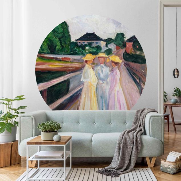 Quadro post impressionista Edvard Munch - Tre ragazze sul ponte