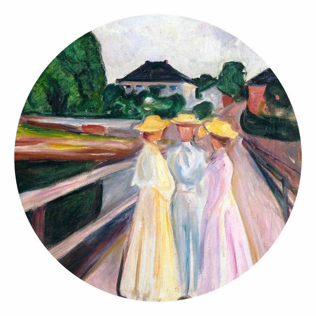 Stampe quadri famosi Edvard Munch - Tre ragazze sul ponte