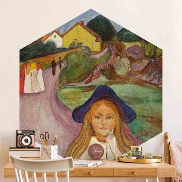 Quadro post impressionista Edvard Munch - Notte bianca