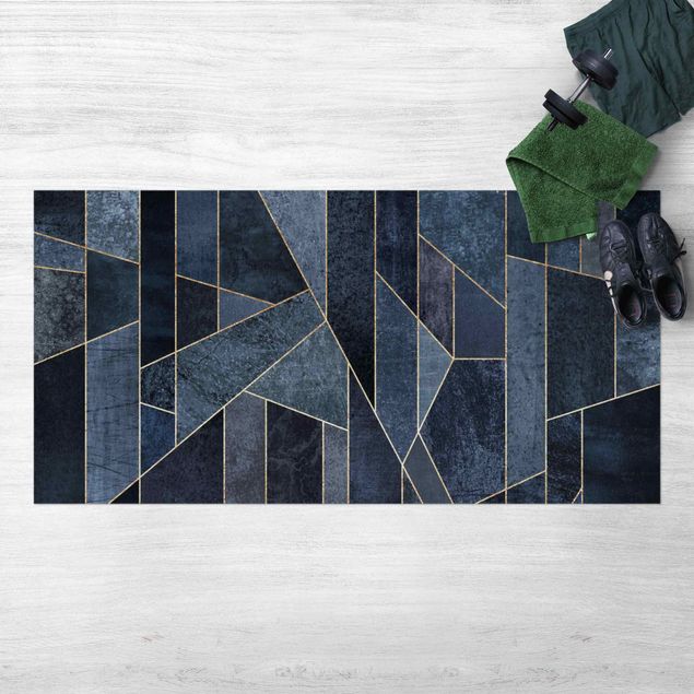 tappeto terrazzo Geometria blu acquerello