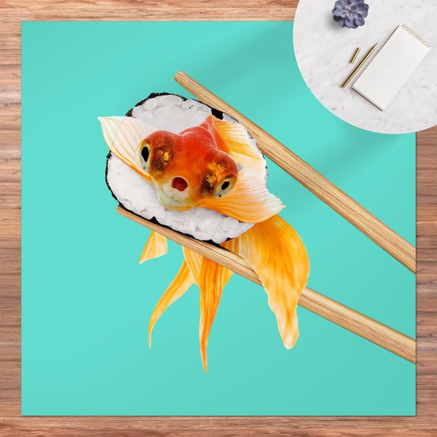 tappeto moderno Sushi con pesce rosso
