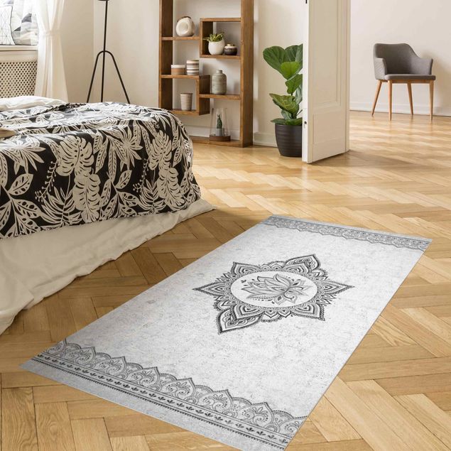 tappeto design moderno Mandala Loto aspetto cemento