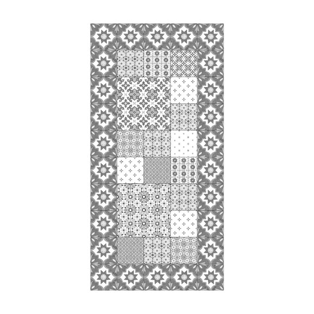 tappeti grigi Piastrelle marocchine combinazione Marrakech con cornice piastrelle
