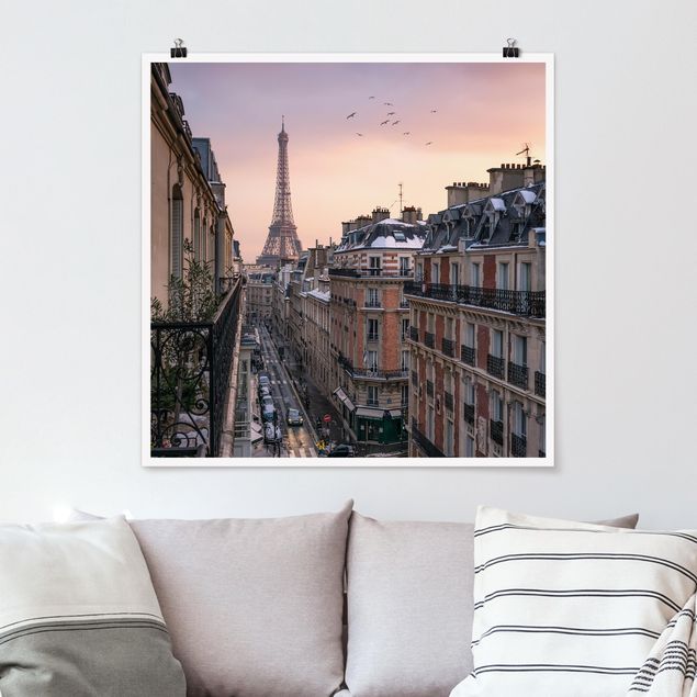 Quadri di Parigi La Torre Eiffel al tramonto