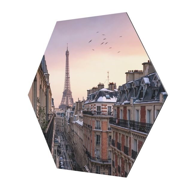 Alluminio Dibond La Torre Eiffel al tramonto