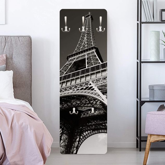 Appendiabiti pannello con architettura e skylines Torre Eiffel a Parigi