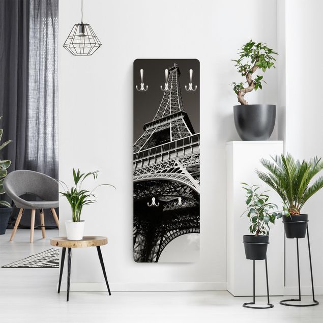Appendiabiti da parete con pannello Torre Eiffel a Parigi