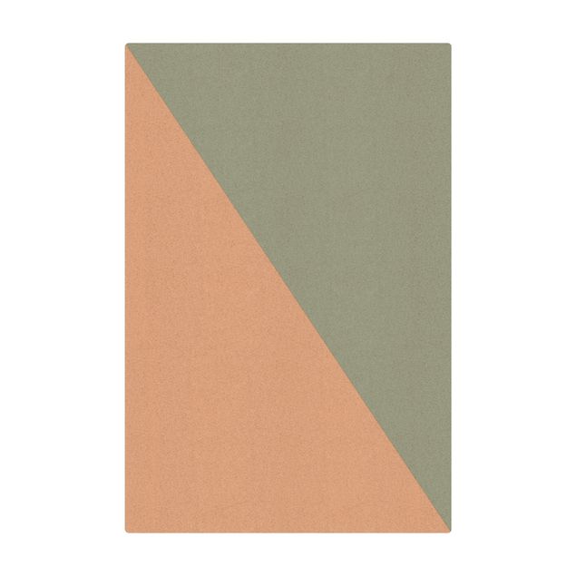 Tappetino di sughero - Semplice triangolo verde oliva - Formato verticale 2:3