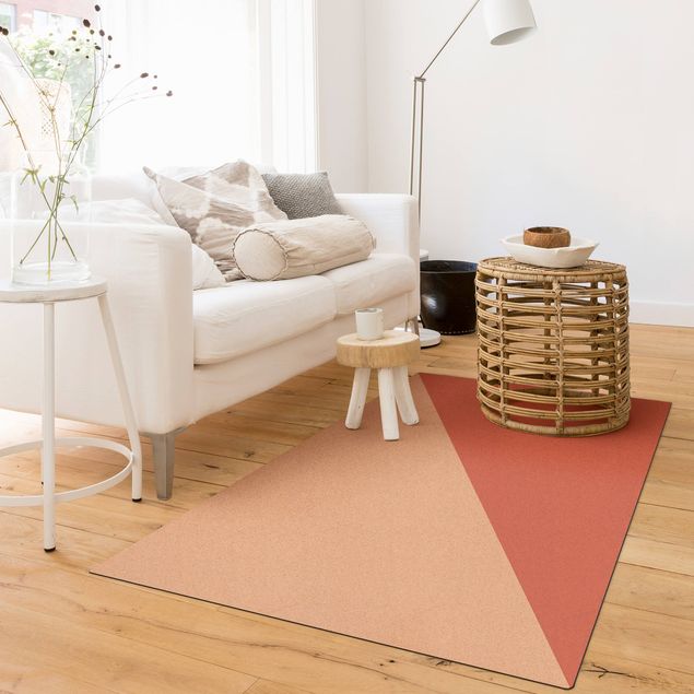 tappeti sala da pranzo Triangolo semplice in rosso arrugginito