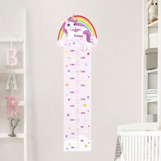 Decorazioni camera neonato Unicorno arcobaleno con nome personalizzato