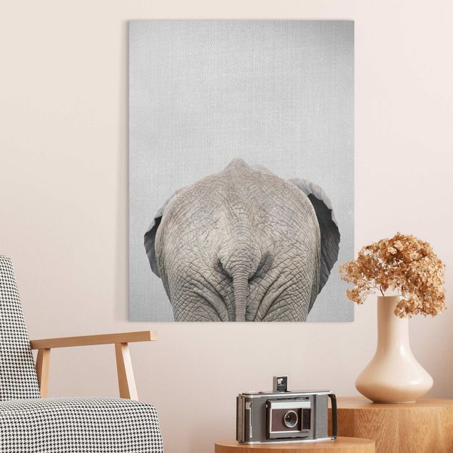 Quadri su tela con elefanti Elefante visto da dietro