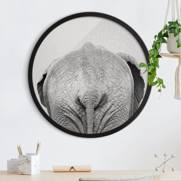 Decorazioni cameretta Elefante da dietro bianco e nero