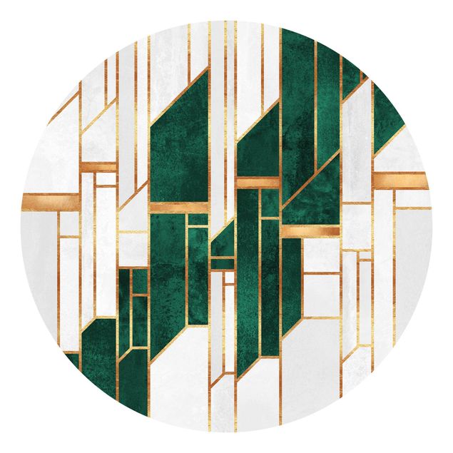 Quadri Elisabeth Fredriksson Geometria smeraldo e oro