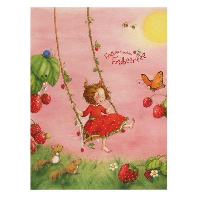 Quadri rosa The Strawberry Fairy - L'altalena dell'albero