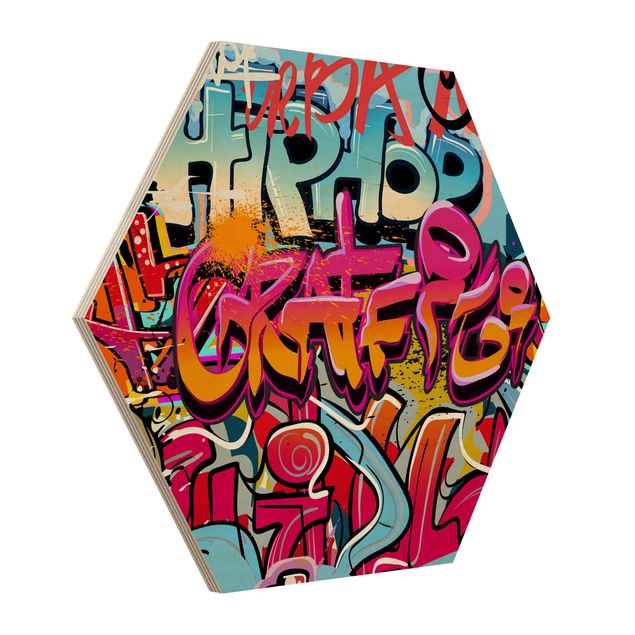 Quadri su legno Graffiti hip hop