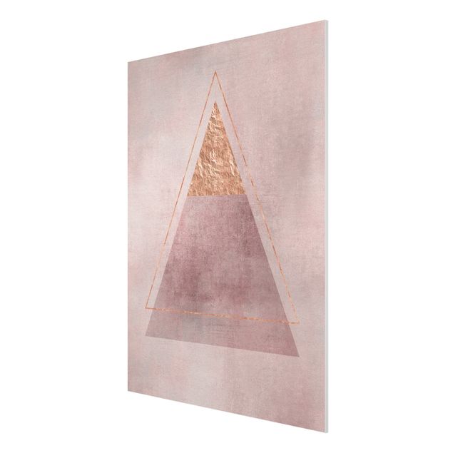 Riproduzione quadri famosi Geometria in rosa e oro II
