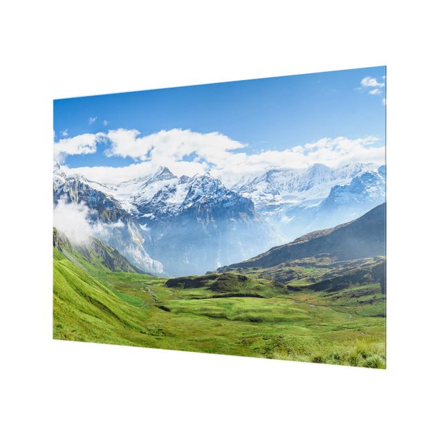 Paraschizzi in vetro - Panorama delle Alpi svizzere - Formato orizzontale 4:3
