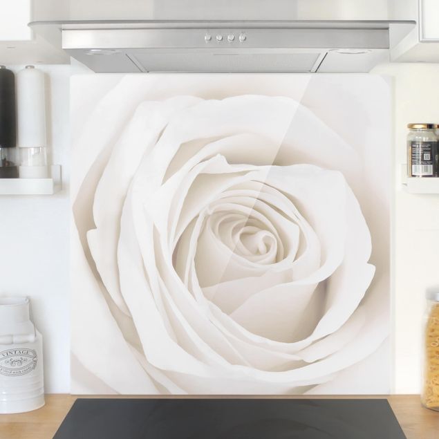 Paraschizzi cucina effetto legno Pretty White Rose